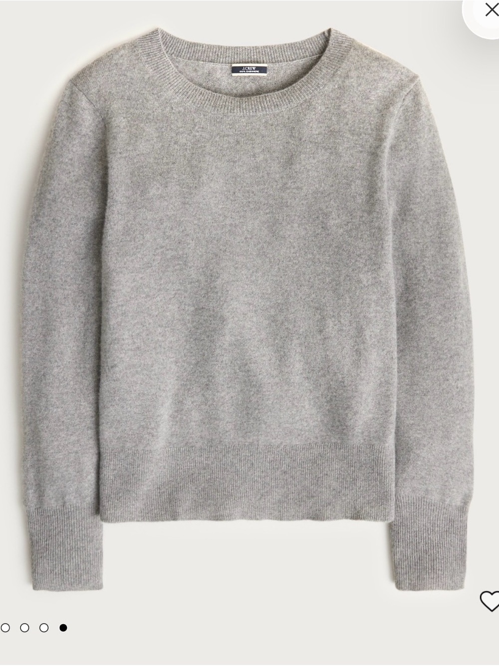 J Crew Womens Cashmere Classic Fit Crewneck Sweater Heather Ash Gray Large BA400